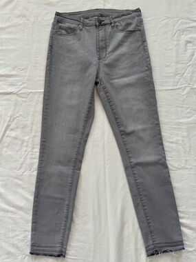 Articles of Society Gray Skinny Jeans Raw Hem Stretch Denim Size 28